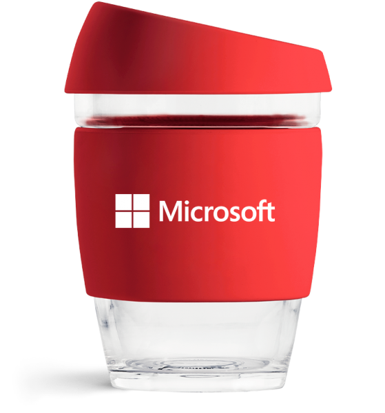Red Microsoft Personalised Reusable Coffee Cup From JOCO