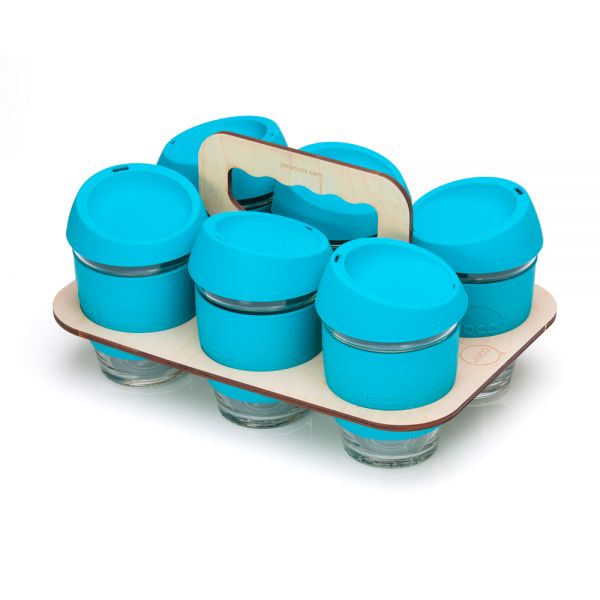 Six Eco-Friendly Blue Reusable JOCO Cups