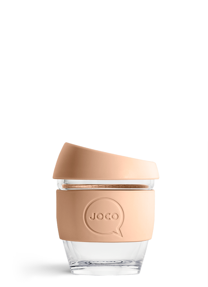 JOCO Glass Reusable Coffee Cup Amberlight, 6 oz