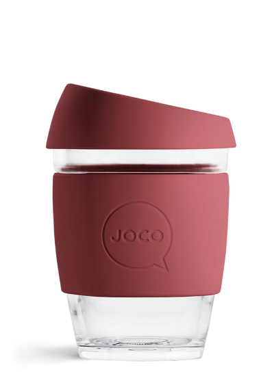 JOCO 12oz Ruby Wine Coloured Reusable Glass Cup